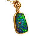 * CRIOX 14KT YELLOW GOLD & DIAMOND AUSTRALIAN OPAL NECKLACE