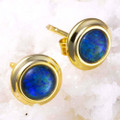 MINT MIST 18KT YELLOW GOLD PLATED AUSTRALIAN OPAL STUD EARRINGS