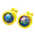 NAVY MUSE 18KT YELLOW GOLD PLATED AUSTRALIAN OPAL STUD EARRINGS