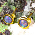 HONEYCOMB HAPPINESS 18KT GOLD PLATED AUSTRALIAN OPAL STUD EARRINGS