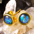 ORCHID OPULENCE 18KT GOLD PLATED AUSTRALIAN OPAL STUD EARRINGS