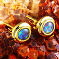 LILYPAD LUXE 18KT YELLOW GOLD PLATED AUSTRALIAN OPAL STUD EARRINGS