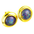 SCARLET DREAM 18KT YELLOW GOLD PLATED AUSTRALIAN OPAL STUD EARRINGS
