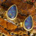 WINTER BERRY 18KT ROSE GOLD PLATED AUSTRALIAN OPAL STUD EARRINGS