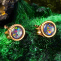 SATIN SKY 18KT ROSE GOLD PLATED AUSTRALIAN OPAL STUD EARRINGS