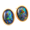 DUSTY ROSE 18KT ROSE GOLD PLATED AUSTRALIAN OPAL STUD EARRINGS