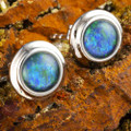 REGAL BLOOM STERLING SILVER AUSTRALIAN OPAL STUD EARRINGS