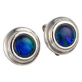 OPALESSENT GLOW STERLING SILVER AUSTRALIAN OPAL STUD EARRINGS
