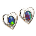 AURA LUST STERLING SILVER AUSTRALIAN OPAL STUD EARRINGS