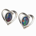 AURA LUST STERLING SILVER AUSTRALIAN OPAL STUD EARRINGS
