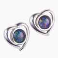 DAZZLE PRISM STERLING SILVER AUSTRALIAN OPAL STUD EARRINGS DAZZLE PRISM STERLING SILVER AUSTRALIAN OPAL STUD EARRINGS