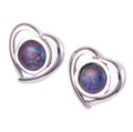 DAZZLE PRISM STERLING SILVER AUSTRALIAN OPAL STUD EARRINGS DAZZLE PRISM STERLING SILVER AUSTRALIAN OPAL STUD EARRINGS