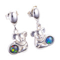 TIMELESS SHINE STERLING SILVER AUSTRALIAN OPAL DROP EARRINGS