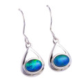 EARTH PULSE STERLING SILVER OPAL DROP EARRINGS