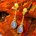SONIC WAVES 18KT GOLD PLATED AUSTRALIAN OPAL DROP EARRINGS
