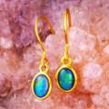 AESTHETIC SPHERE 18KT YELLOW GOLD PLATED AUSTRALIAN OPAL DROP EARRINGS
