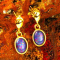 STELLAR DAZE 18KT GOLD PLATED  OPAL DROP EARRINGS