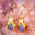DREAMSCAPE GOODS 18KT GOLD PLATED AUSTRALIAN OPAL DROP EARRINGS