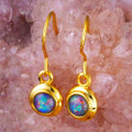 MYSTIQUE 18KT GOLD PLATED AUSTRALIAN OPAL DROP EARRINGS