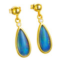 ROGUE WAVE 18KT GOLD PLATED OPAL DROP EARRINGS