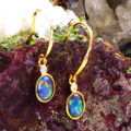 * 1 A CHERRY KISS 14KT YELLOW GOLD & DIAMOND OPAL EARRINGS