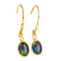 * 1 A CHERRY KISS 14KT YELLOW GOLD & DIAMOND OPAL EARRINGS