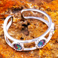 RAINBOW POD SILVER OPAL RING