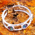 * a RAINBOW POD SILVER OPAL RING