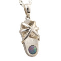 FULL MOON STERLING SILVER AUSTRALIAN OPAL NECKLACE