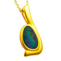 ORACLE DECK 18KT GOLD PLATED AUSTRALIAN OPAL NECKLACE