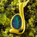 ORACLE DECK 18KT GOLD PLATED AUSTRALIAN OPAL NECKLACE