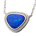 *SACRED GEM STERLING SILVER AUSTRALIAN OPAL NECKLACE