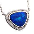 * A SACRED GEM STERLING SILVER AUSTRALIAN OPAL NECKLACE