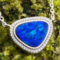* A SACRED GEM STERLING SILVER AUSTRALIAN OPAL NECKLACE
