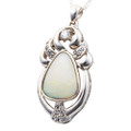 *JOYFUL LIFE STERLING SILVER AUSTRALIAN WHITE OPAL NECKLACE