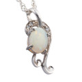 *TIME STONE STERLING SILVER AUSTRALIAN WHITE OPAL NECKLACE
