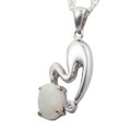 MINDFULNESS STERLING SILVER AUSTRALIAN WHITE OPAL NECKLACE