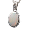 *DIVINE TIMING STERLING SILVER AUSTRALIAN WHITE OPAL NECKLACE *DIVINE TIMING STERLING SILVER AUSTRALIAN WHITE OPAL NECKLACE