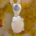 MASTERPIECES STERLING SILVER AUSTRALIAN WHITE OPAL NECKLACE