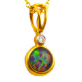 *HOT STONES 14KT GOLD & DIAMOND AUSTRALIAN OPAL NECKLACE *HOT STONES 14KT GOLD & DIAMOND AUSTRALIAN OPAL NECKLACE