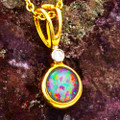 *HOT STONES 14KT GOLD & DIAMOND AUSTRALIAN OPAL NECKLACE *HOT STONES 14KT GOLD & DIAMOND AUSTRALIAN OPAL NECKLACE