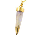 30 MILLION YEAR OLD 14KT GOLD OPALIZED  BELEMNITE PENDANT