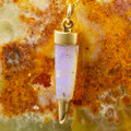 30 MILLION YEAR OLD 14KT GOLD OPALIZED  BELEMNITE PENDANT