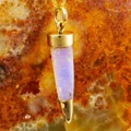 30 MILLION YEAR OLD 14KT GOLD OPALIZED  BELEMNITE PENDANT