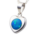 * A SWEET LOVE 14KT WHITE GOLD AUSTRALIAN OPAL NECKLACE