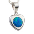 * A SWEET LOVE 14KT WHITE GOLD AUSTRALIAN OPAL NECKLACE