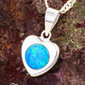 * A SWEET LOVE 14KT WHITE GOLD AUSTRALIAN OPAL NECKLACE