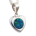 * SPARK STAR 14KT WHITE GOLD AUSTRALIAN OPAL NECKLACE