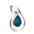 CHERRY CHERUBS 14KT WHITE GOLD AUSTRALIAN OPAL NECKLACE