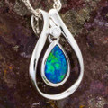 CHERRY CHERUBS 14KT WHITE GOLD AUSTRALIAN OPAL NECKLACE
